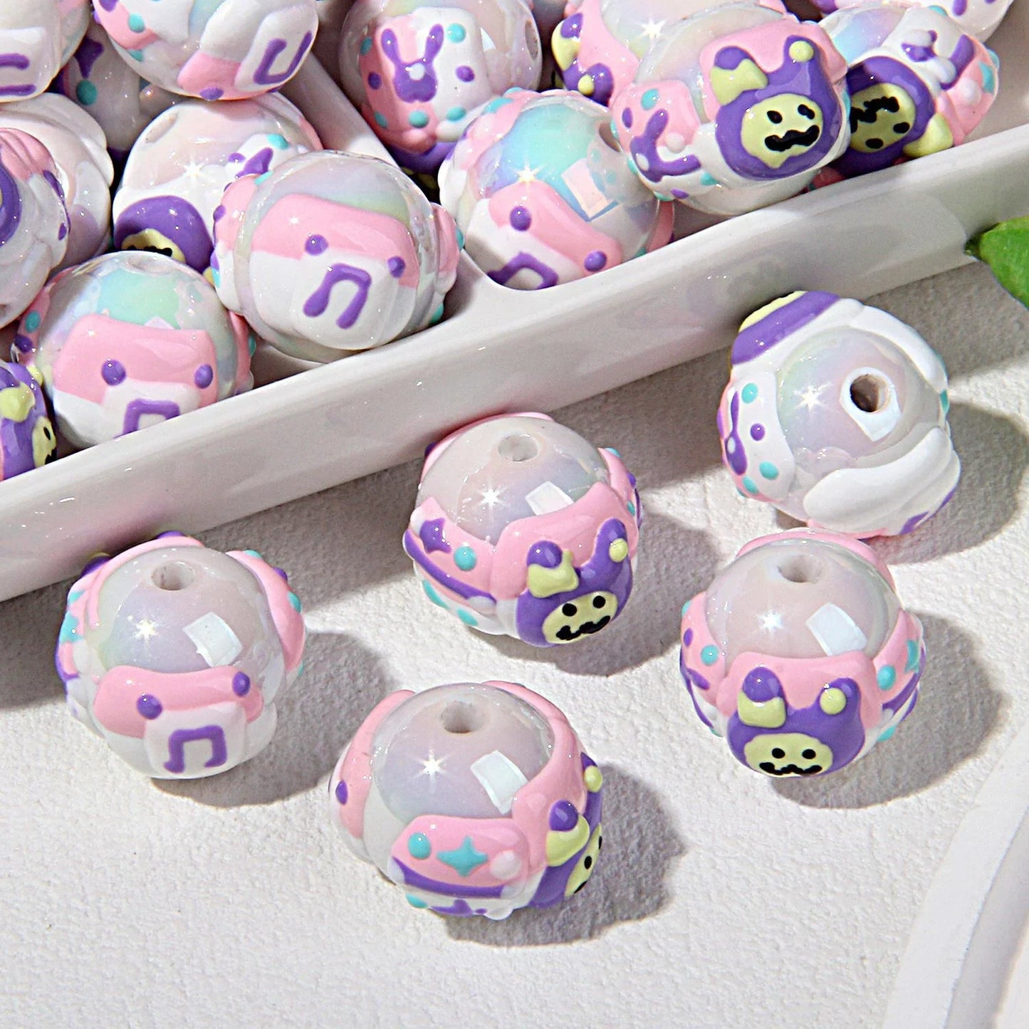 Heavy Oil Hand-painted Beads Small Beaded Cartoon Acrylic Beads