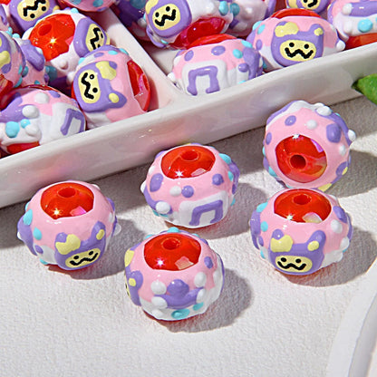 Heavy Oil Hand-painted Beads Small Beaded Cartoon Acrylic Beads