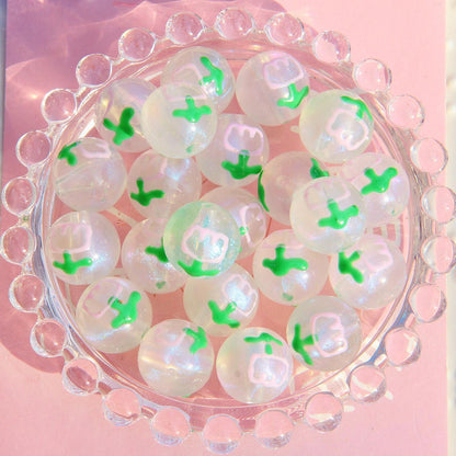 16MM Starry Sky Luminous Painted Beads Hand-painted Beads Beaded Diy Loose Beads
