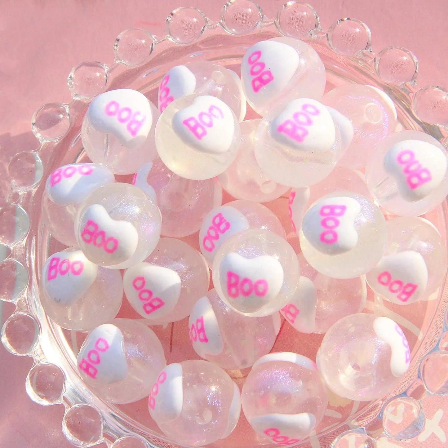 16MM Starry Sky Luminous Painted Beads Hand-painted Beads Beaded Diy Loose Beads