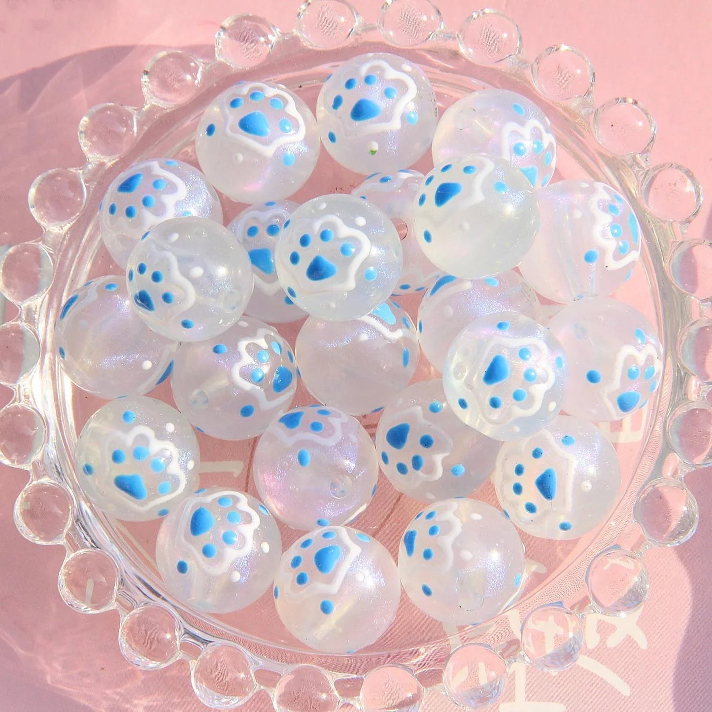 16MM Starry Sky Luminous Painted Beads Hand-painted Beads Beaded Diy Loose Beads