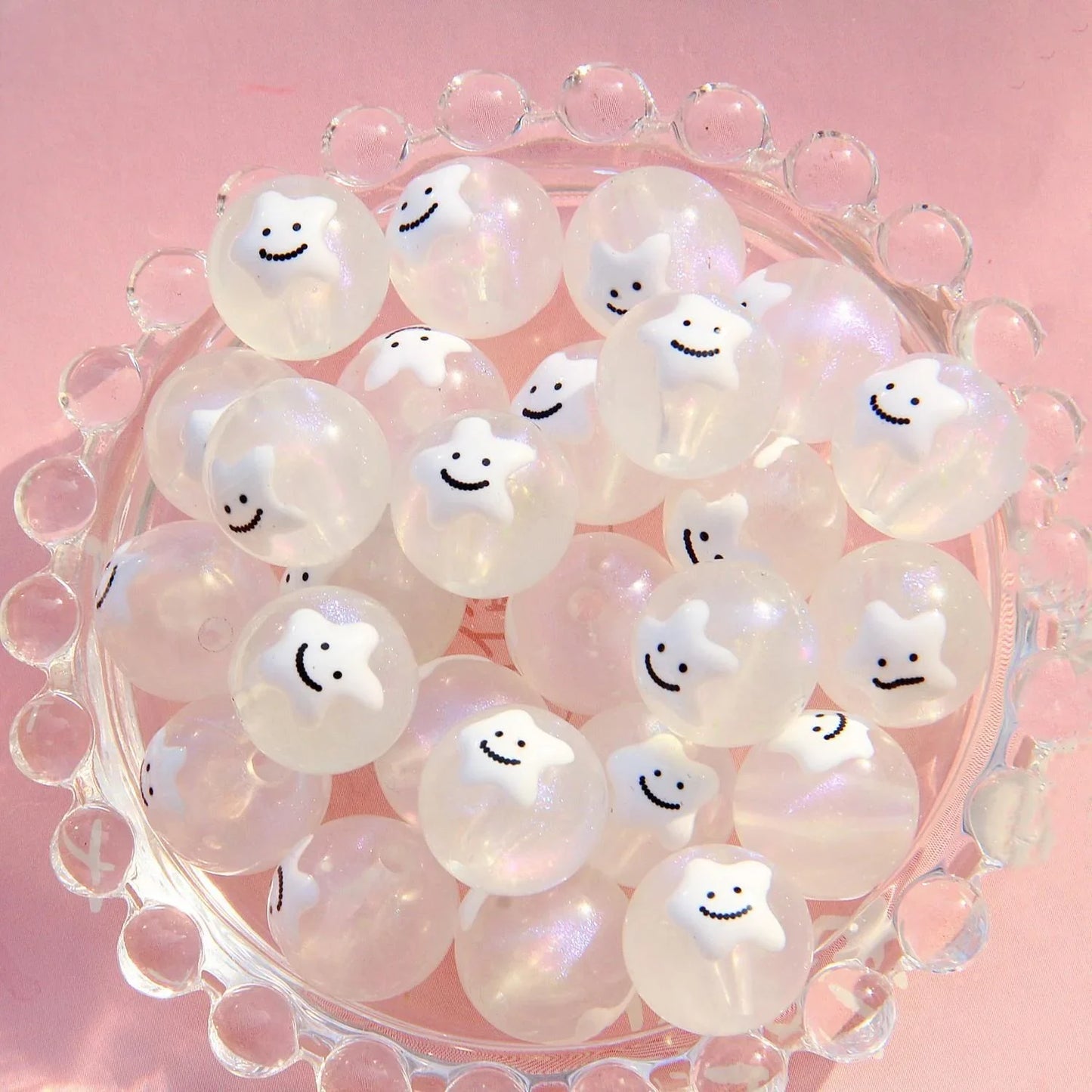 16MM Starry Sky Luminous Painted Beads Hand-painted Beads Beaded Diy Loose Beads