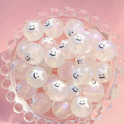 16MM Starry Sky Luminous Painted Beads Hand-painted Beads Beaded Diy Loose Beads