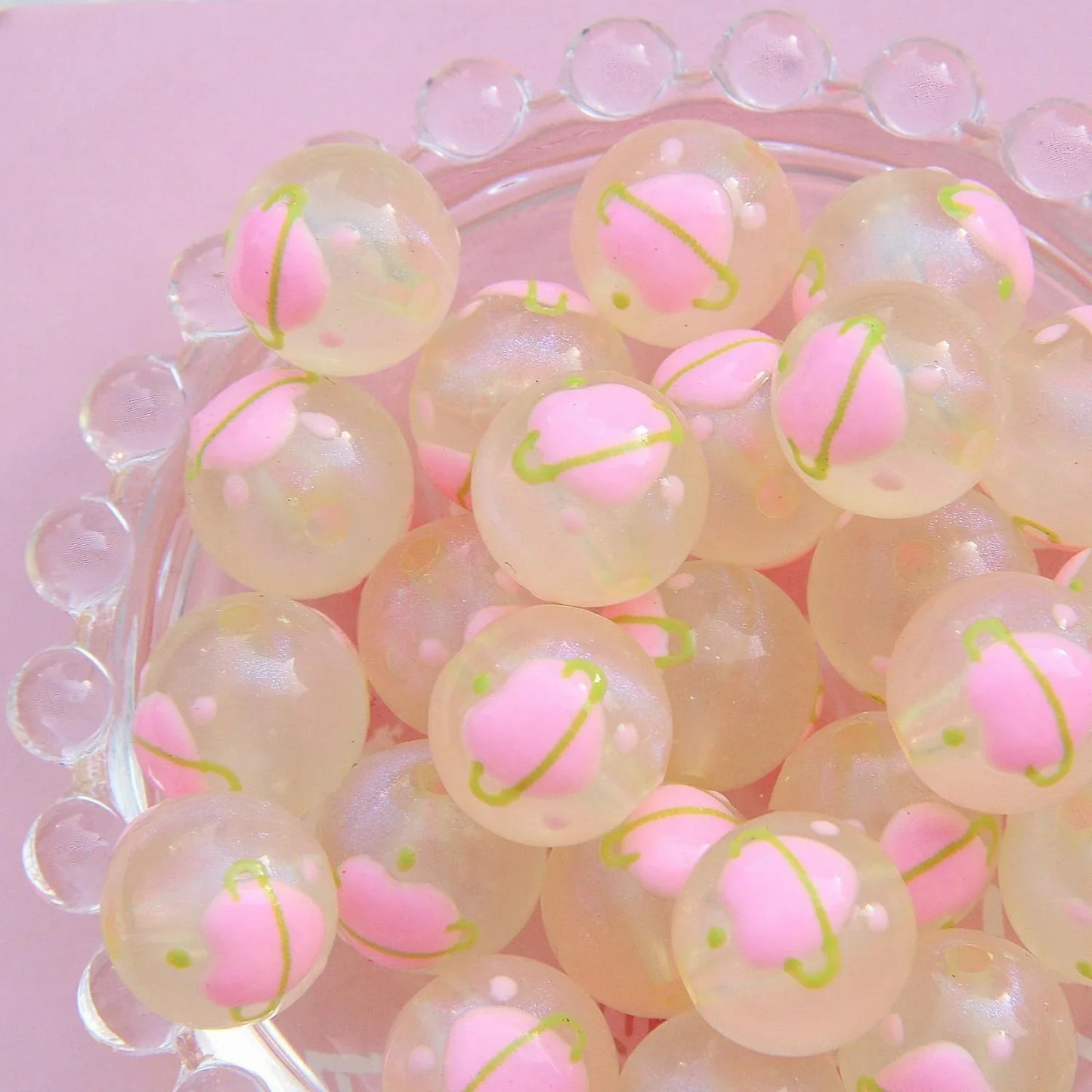 16MM Starry Sky Luminous Painted Beads Hand-painted Beads Beaded Diy Loose Beads