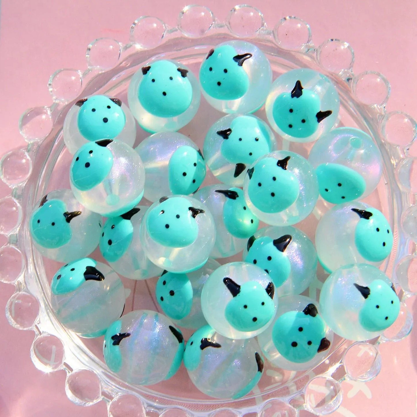 16MM Starry Sky Luminous Painted Beads Hand-painted Beads Beaded Diy Loose Beads