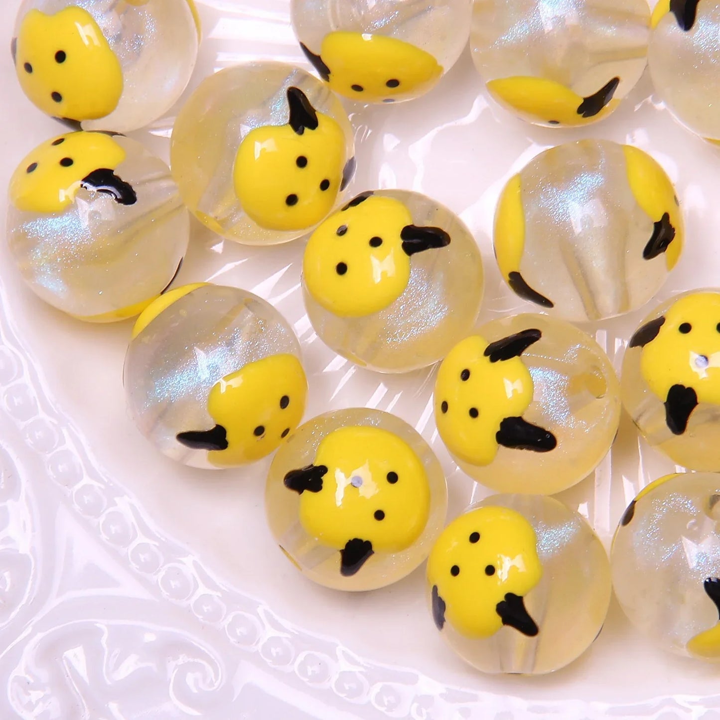 16MM Starry Sky Luminous Painted Beads Hand-painted Beads Beaded Diy Loose Beads