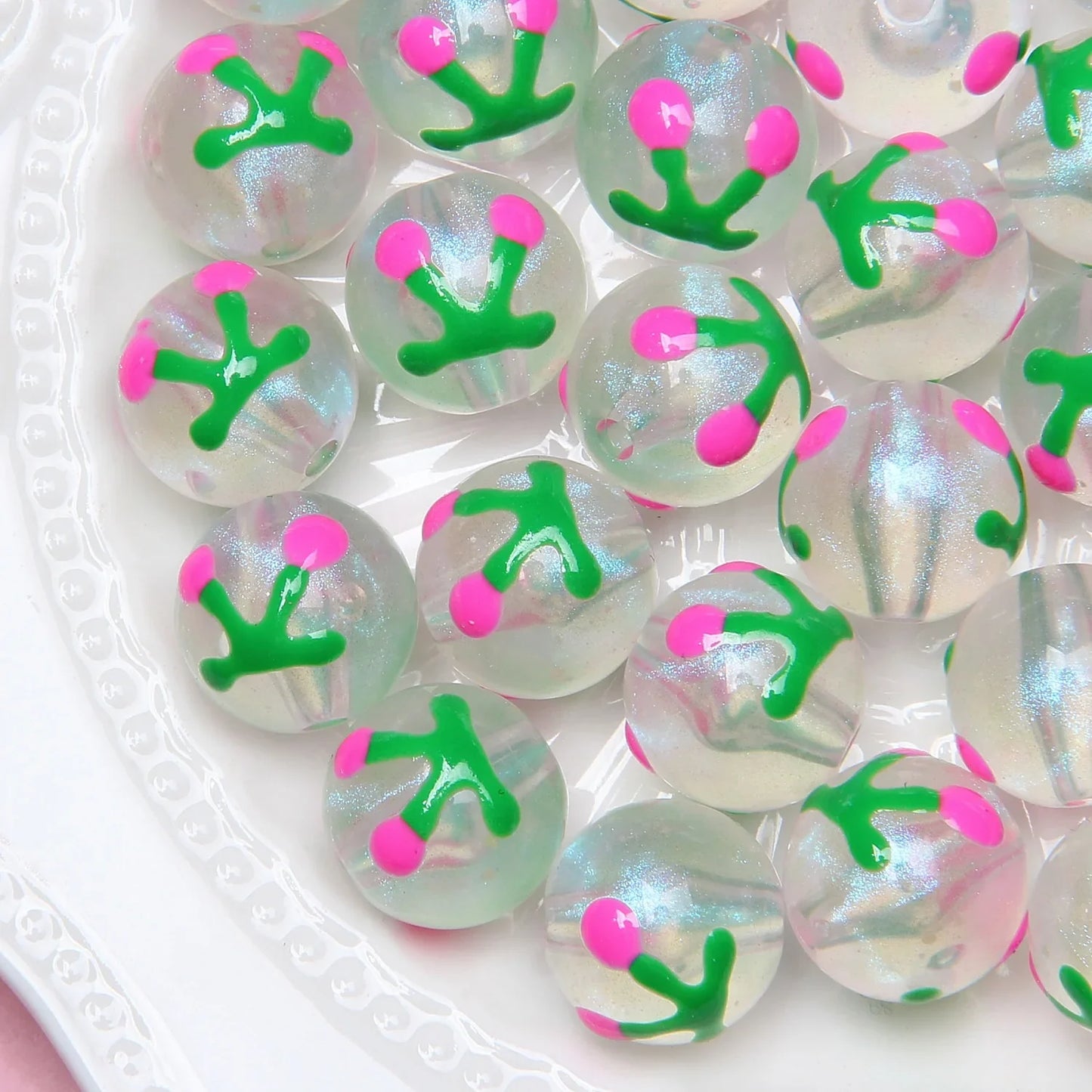 16MM Starry Sky Luminous Painted Beads Hand-painted Beads Beaded Diy Loose Beads
