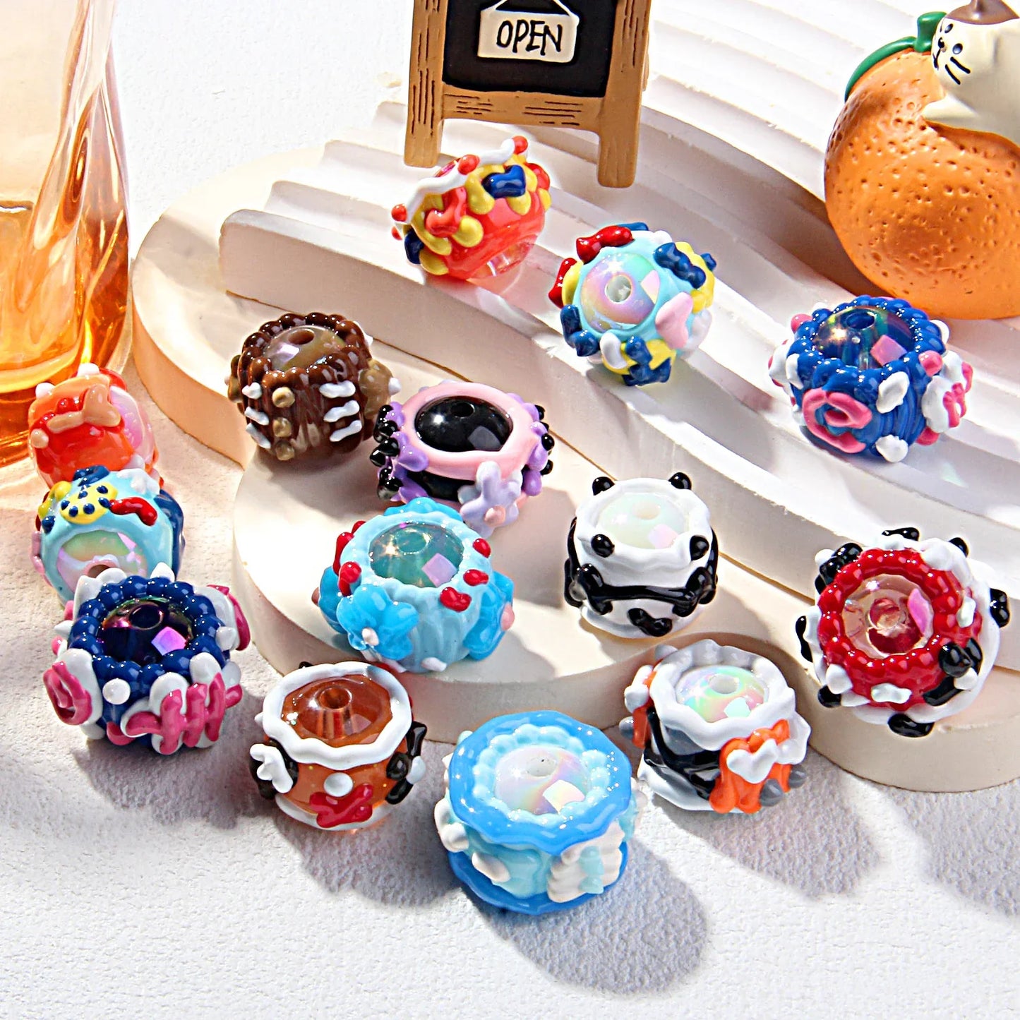 Dark Heavy Oil Hand-painted Beads Acrylic Hand-painted Beads