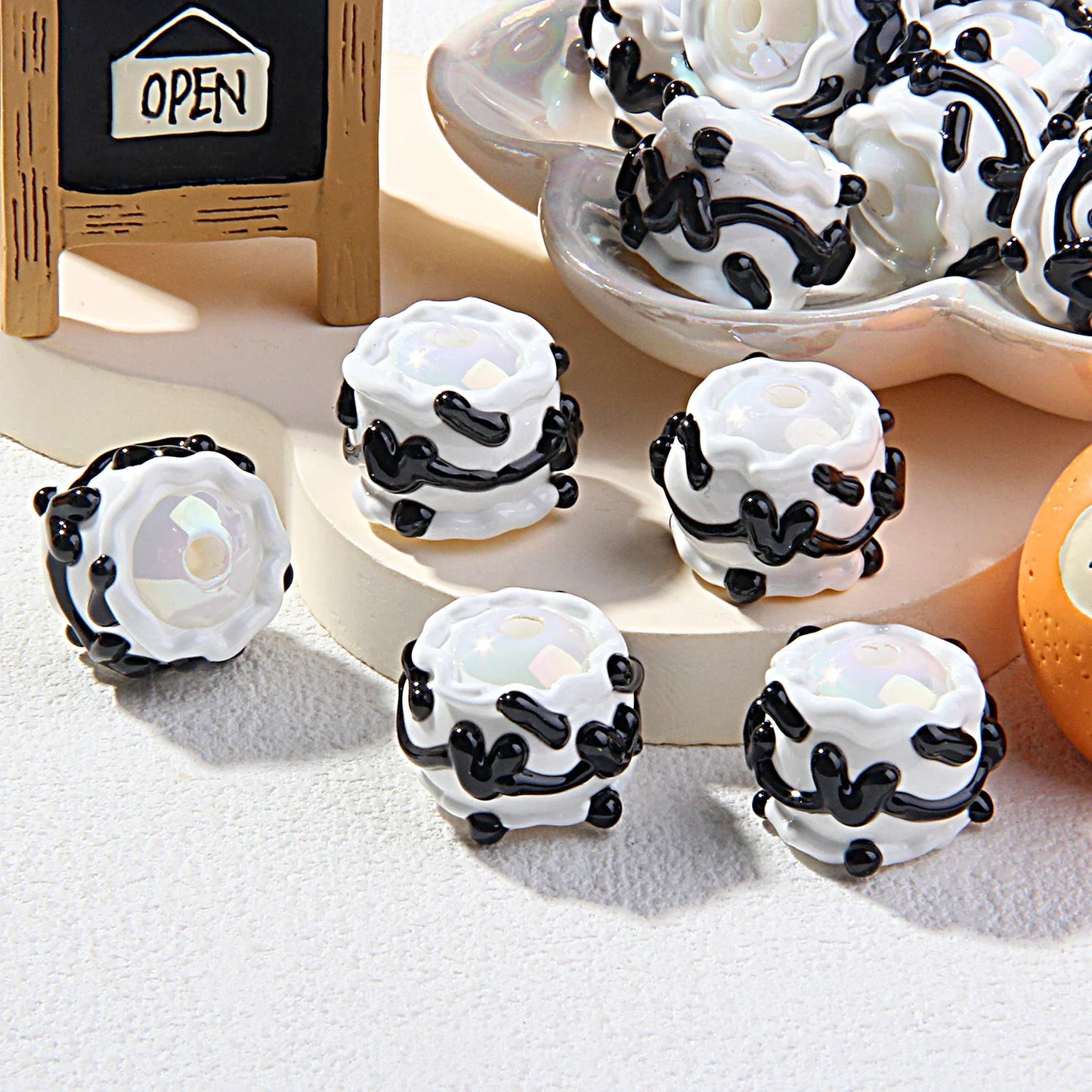 Dark Heavy Oil Hand-painted Beads Acrylic Hand-painted Beads