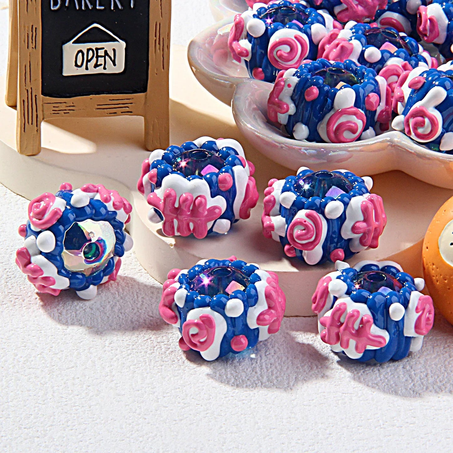 Dark Heavy Oil Hand-painted Beads Acrylic Hand-painted Beads