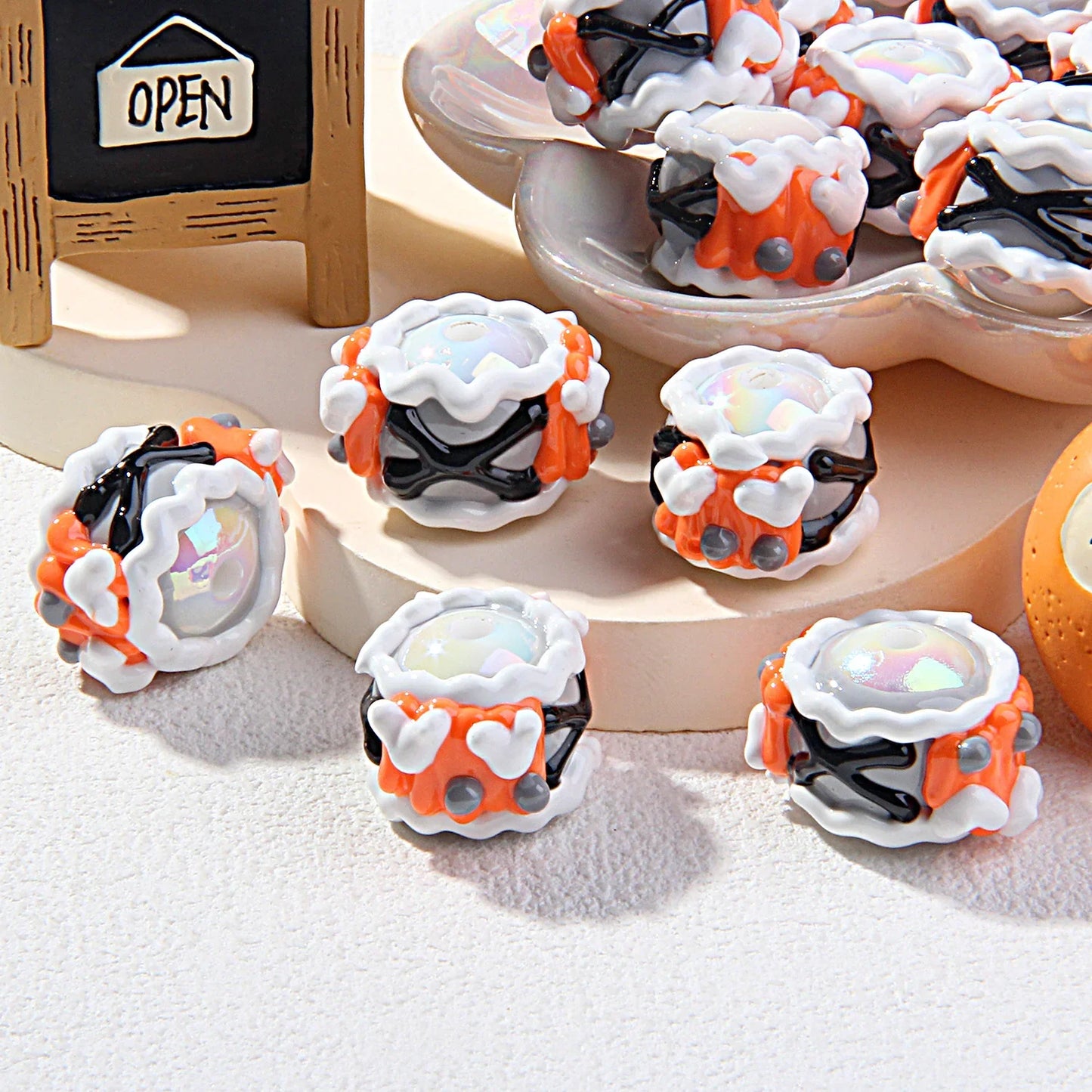 Dark Heavy Oil Hand-painted Beads Acrylic Hand-painted Beads