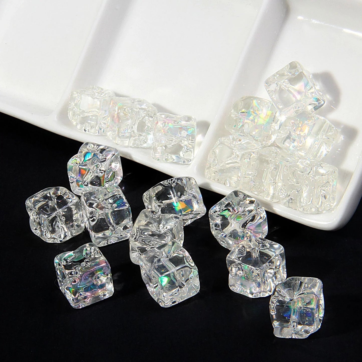 Heavy Oil Hand Painted Acrylic Transparent Colored Beaded Accessories