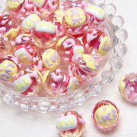 Powder lantern beads LUCK LOVE