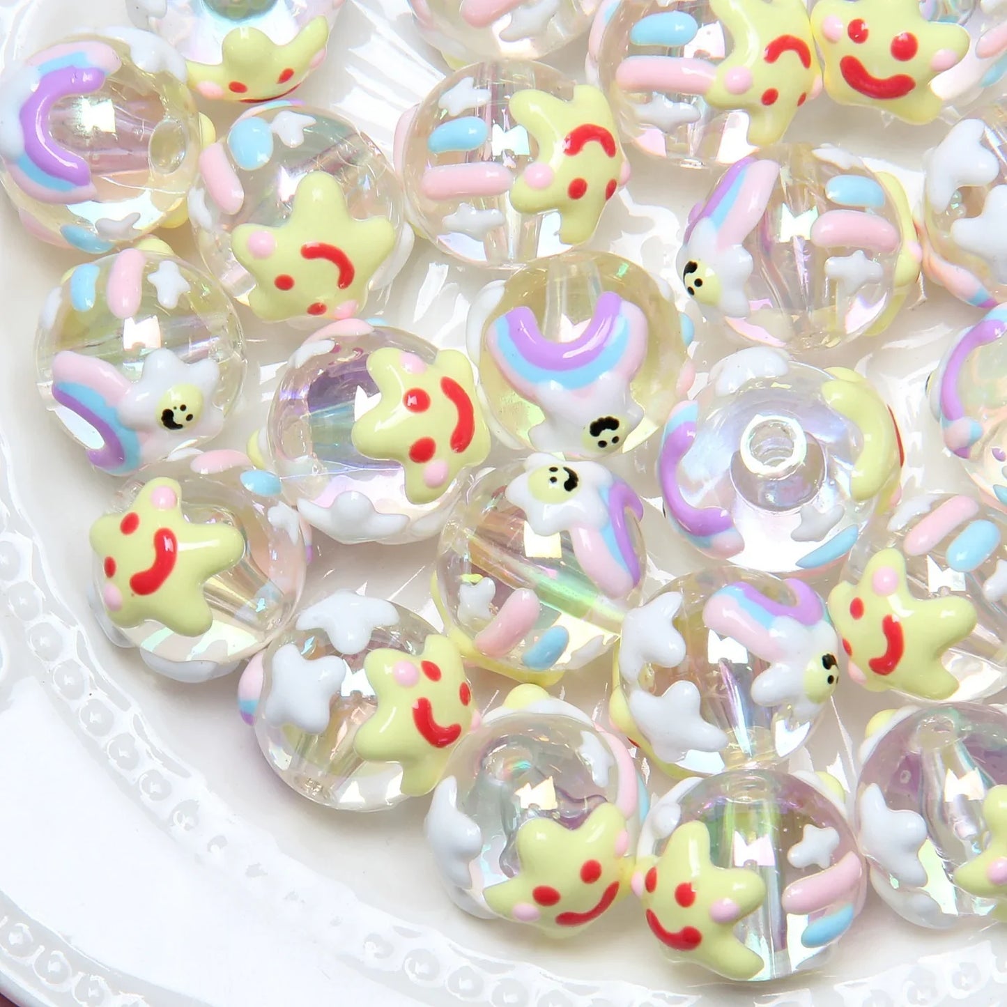 Heavy Oil Hand-painted Beads Beaded Diy Acrylic Beads
