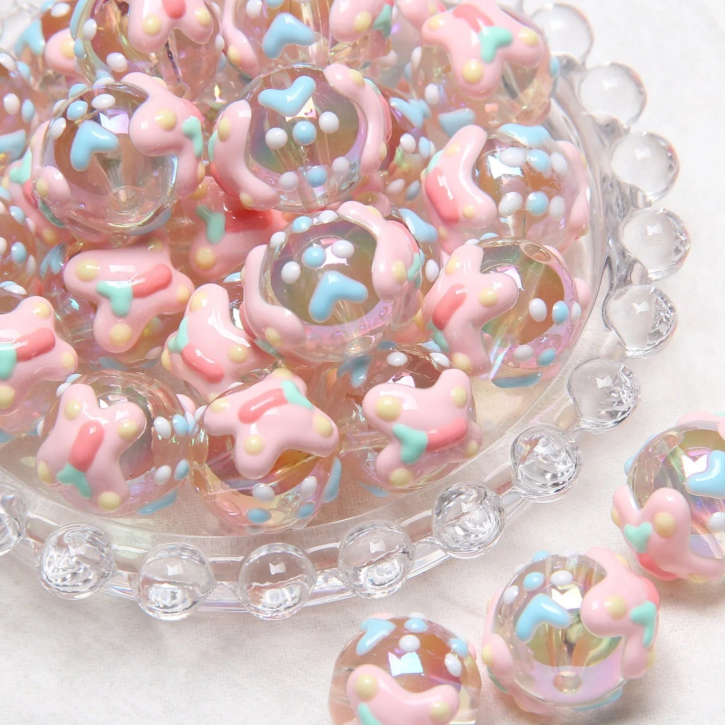 Heavy Oil Hand-painted Beads Beaded Diy Acrylic Beads
