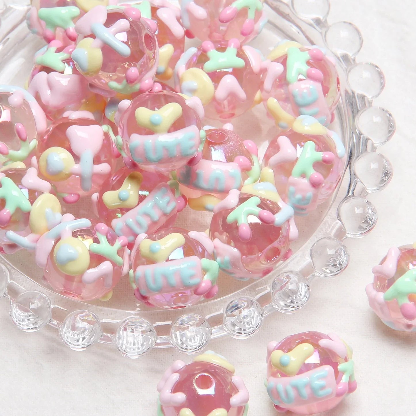 Heavy Oil Hand-painted Beads Beaded Diy Acrylic Beads
