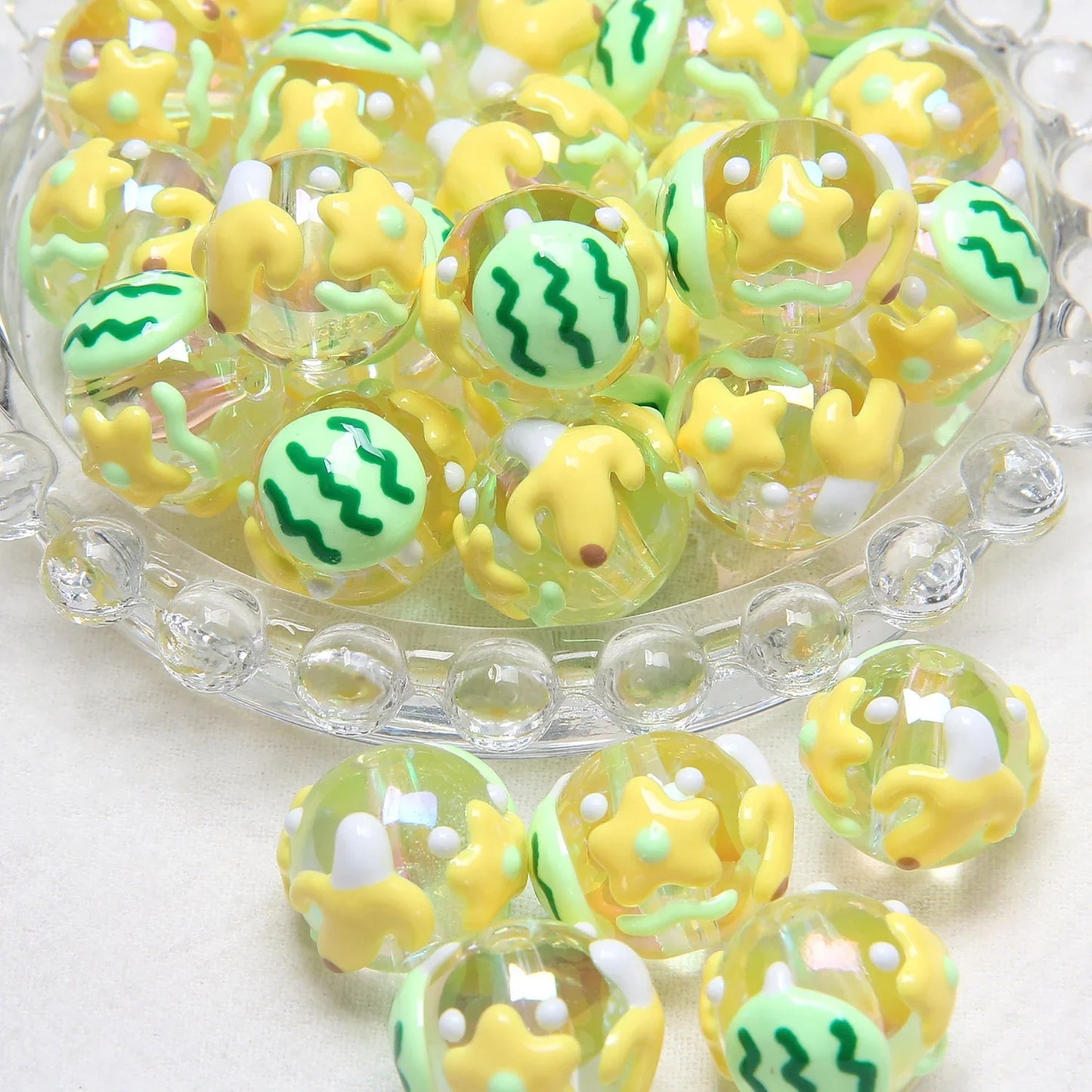Heavy Oil Hand-painted Beads Beaded Diy Acrylic Beads
