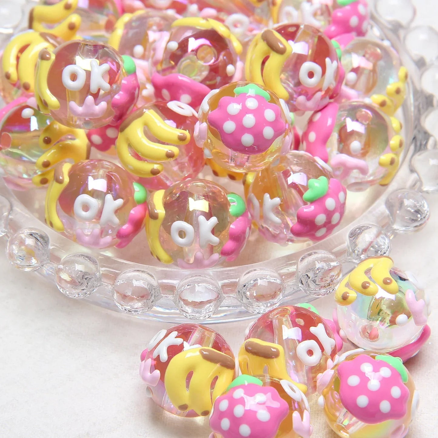 Heavy Oil Hand-painted Beads Beaded Diy Acrylic Beads