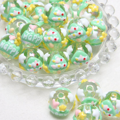 Heavy Oil Hand-painted Beads Beaded Diy Acrylic Beads