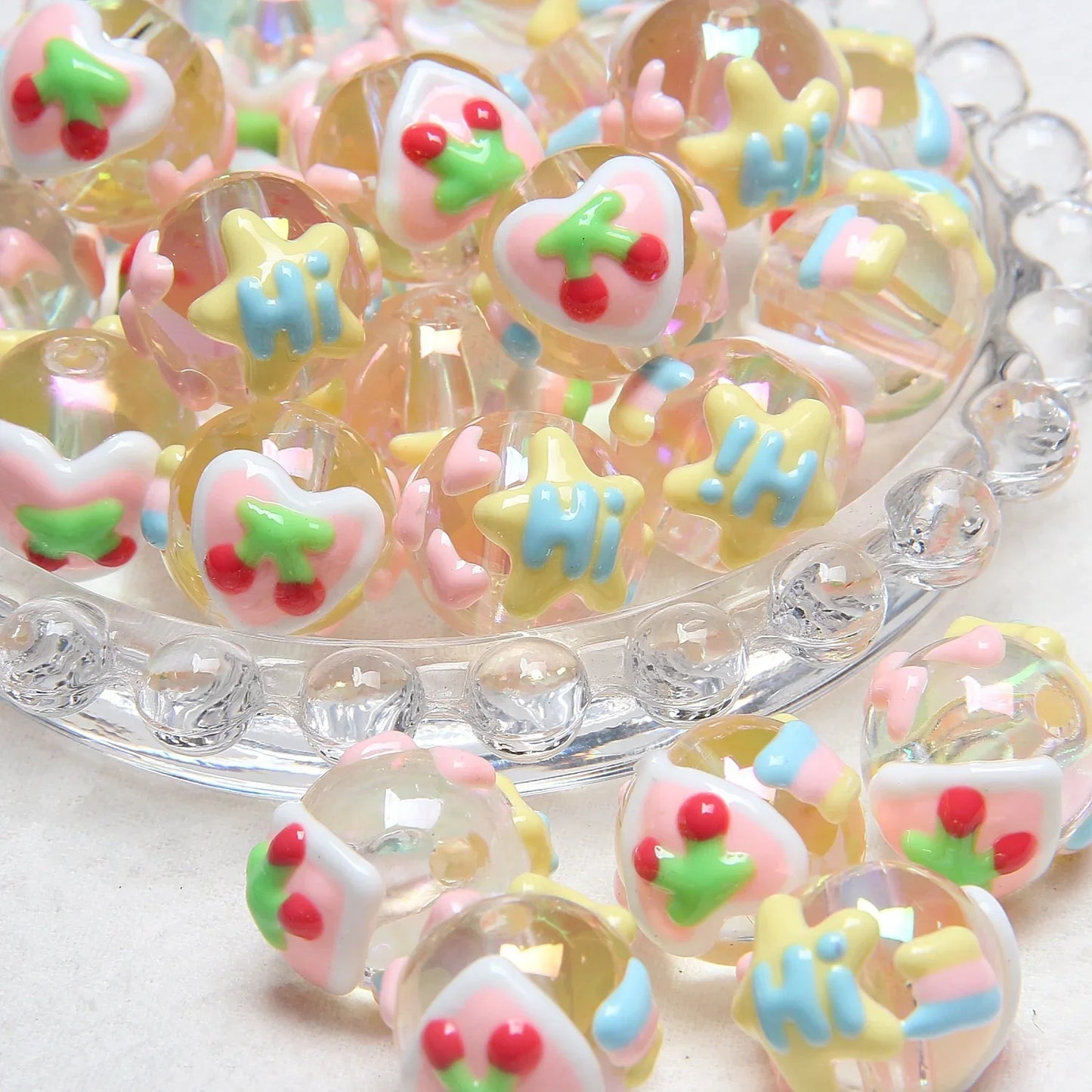 Heavy Oil Hand-painted Beads Beaded Diy Acrylic Beads