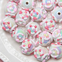White beads circle love little