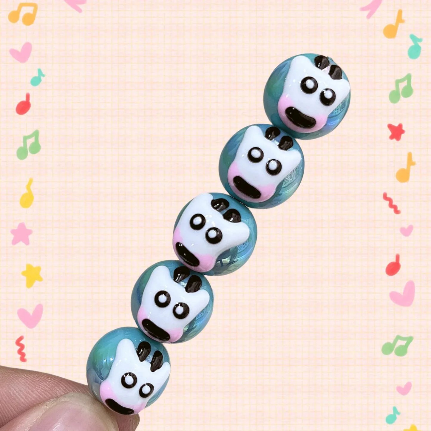 16mm Healing Line Hand Painted Beads Beaded Bracelet Material Loose Beads Beads DIY Accessories