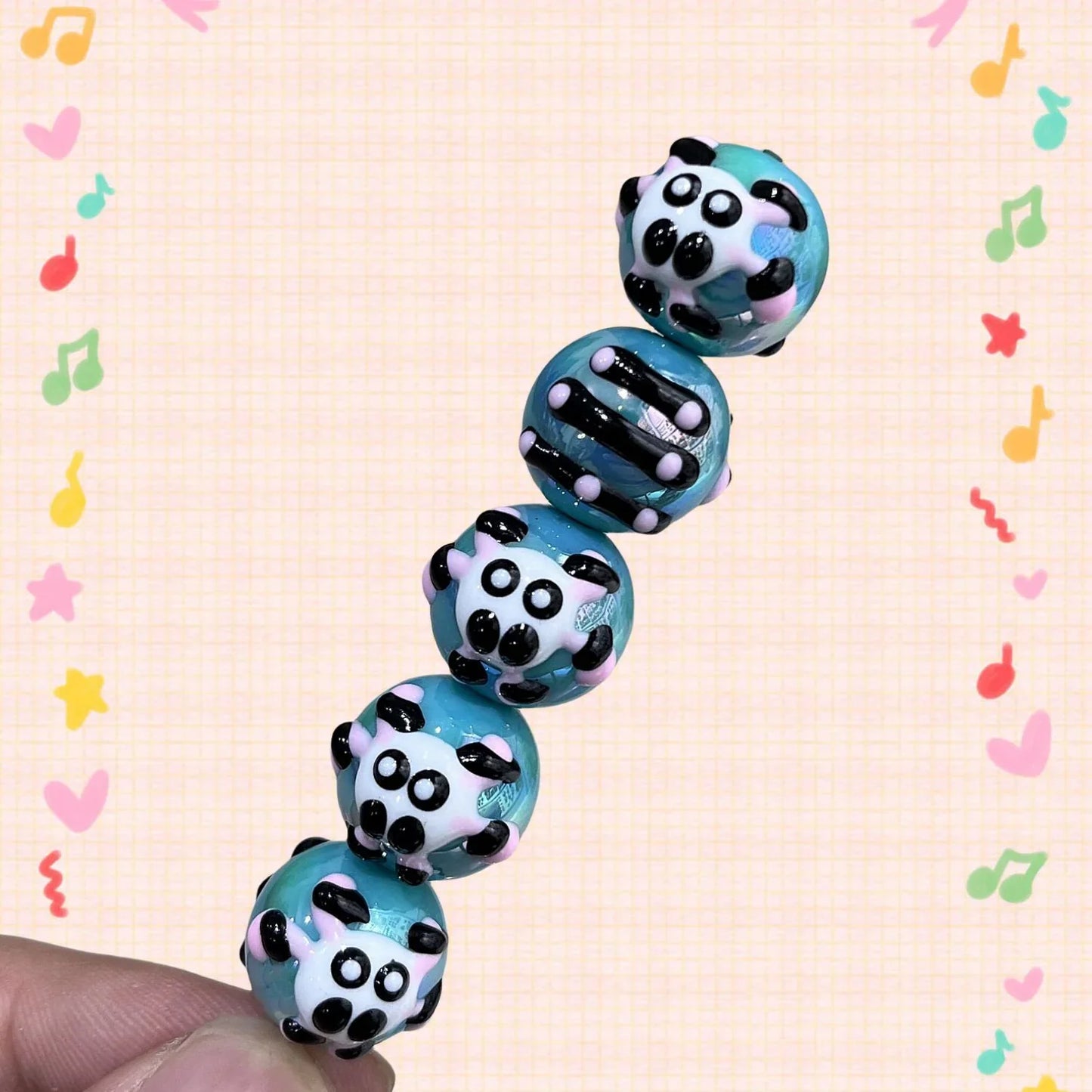 16mm Healing Line Hand Painted Beads Beaded Bracelet Material Loose Beads Beads DIY Accessories