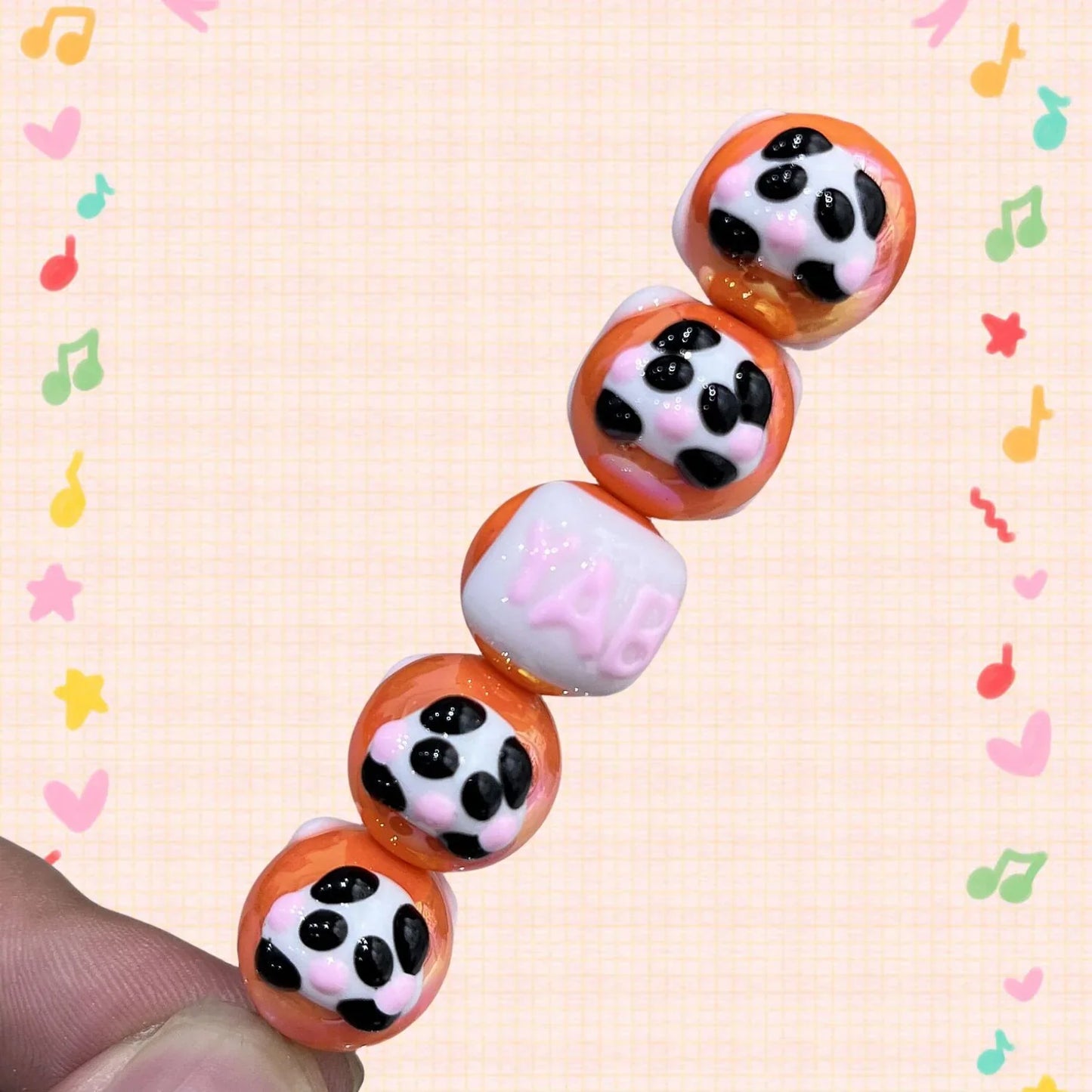 16mm Healing Line Hand Painted Beads Beaded Bracelet Material Loose Beads Beads DIY Accessories