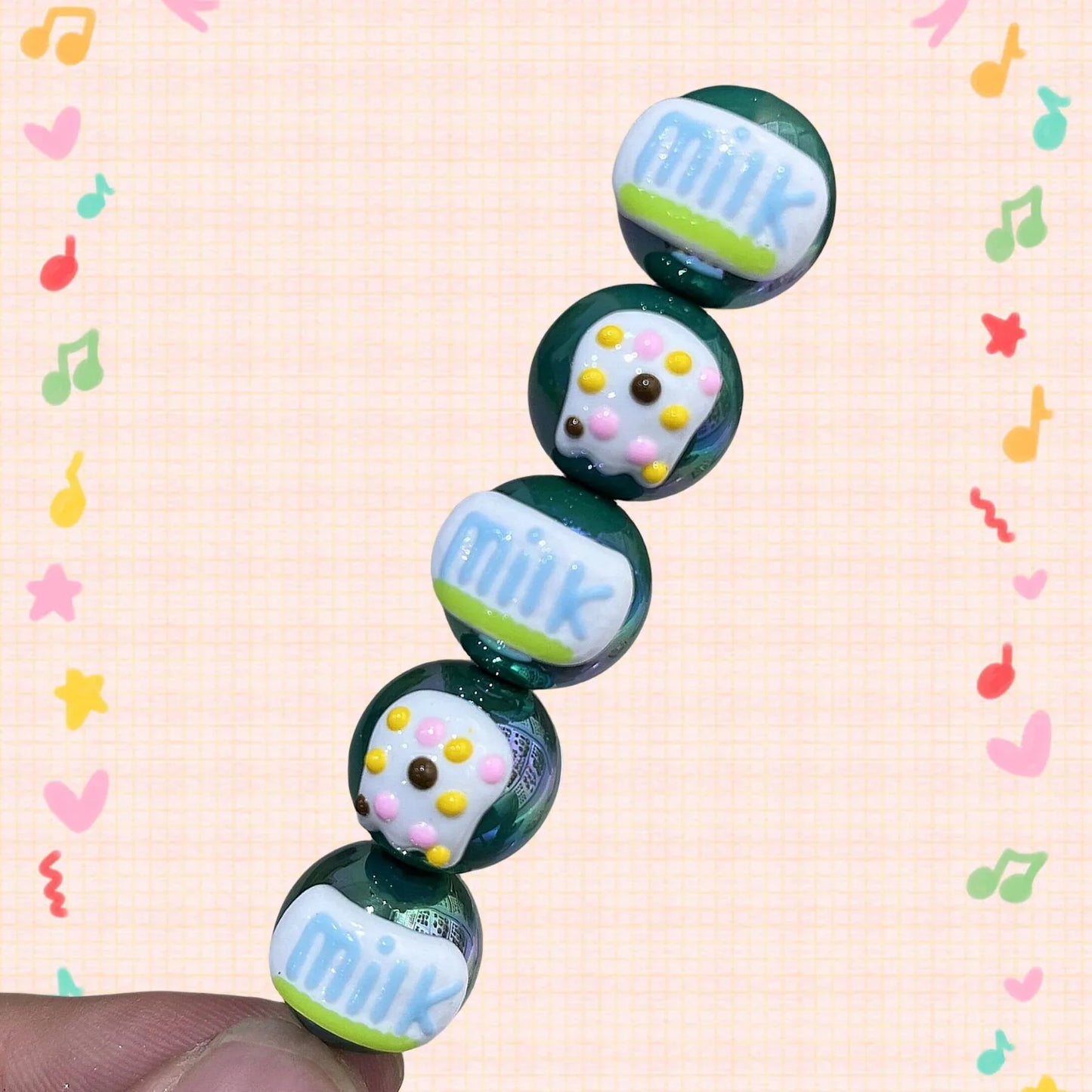 16mm Healing Line Hand Painted Beads Beaded Bracelet Material Loose Beads Beads DIY Accessories