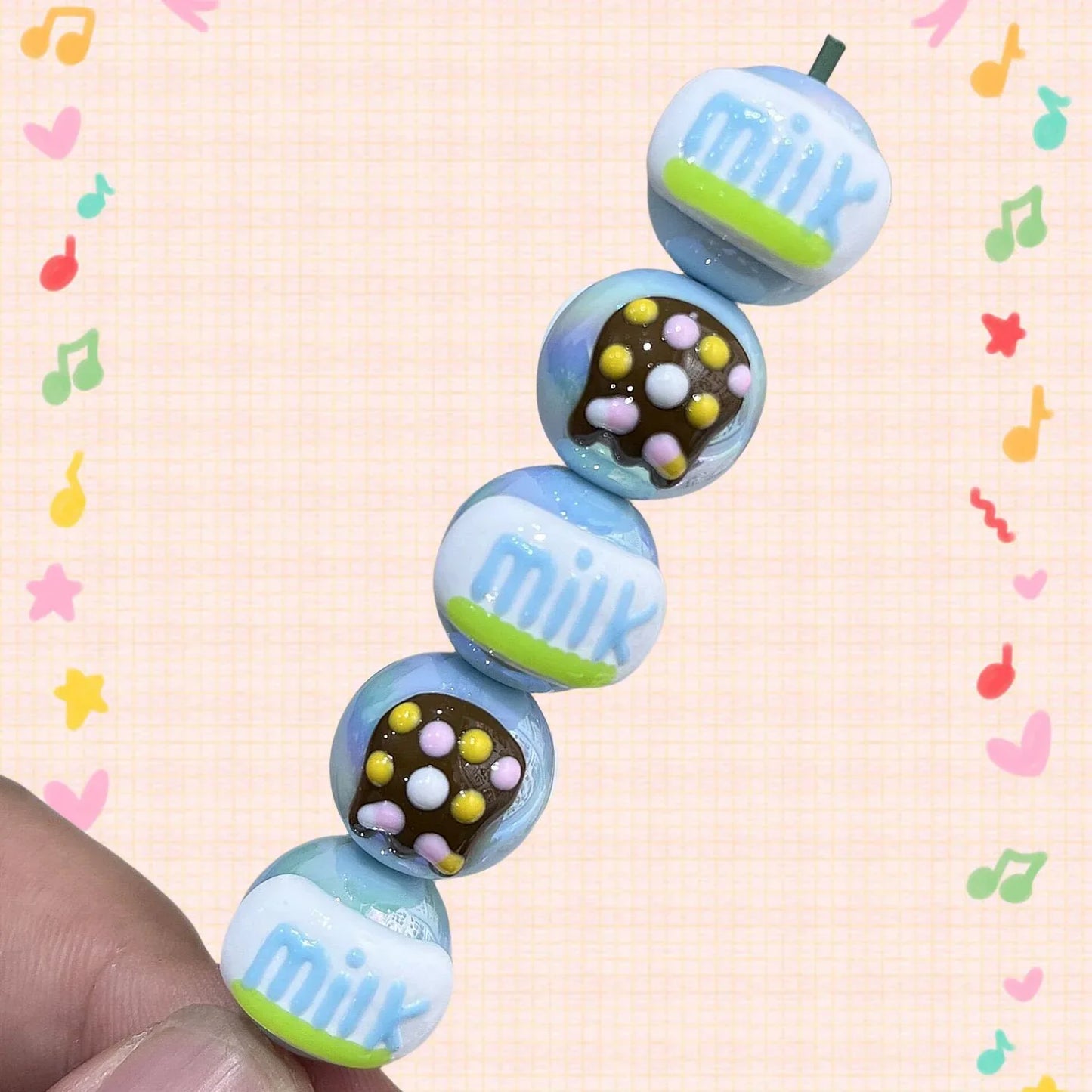 16mm Healing Line Hand Painted Beads Beaded Bracelet Material Loose Beads Beads DIY Accessories