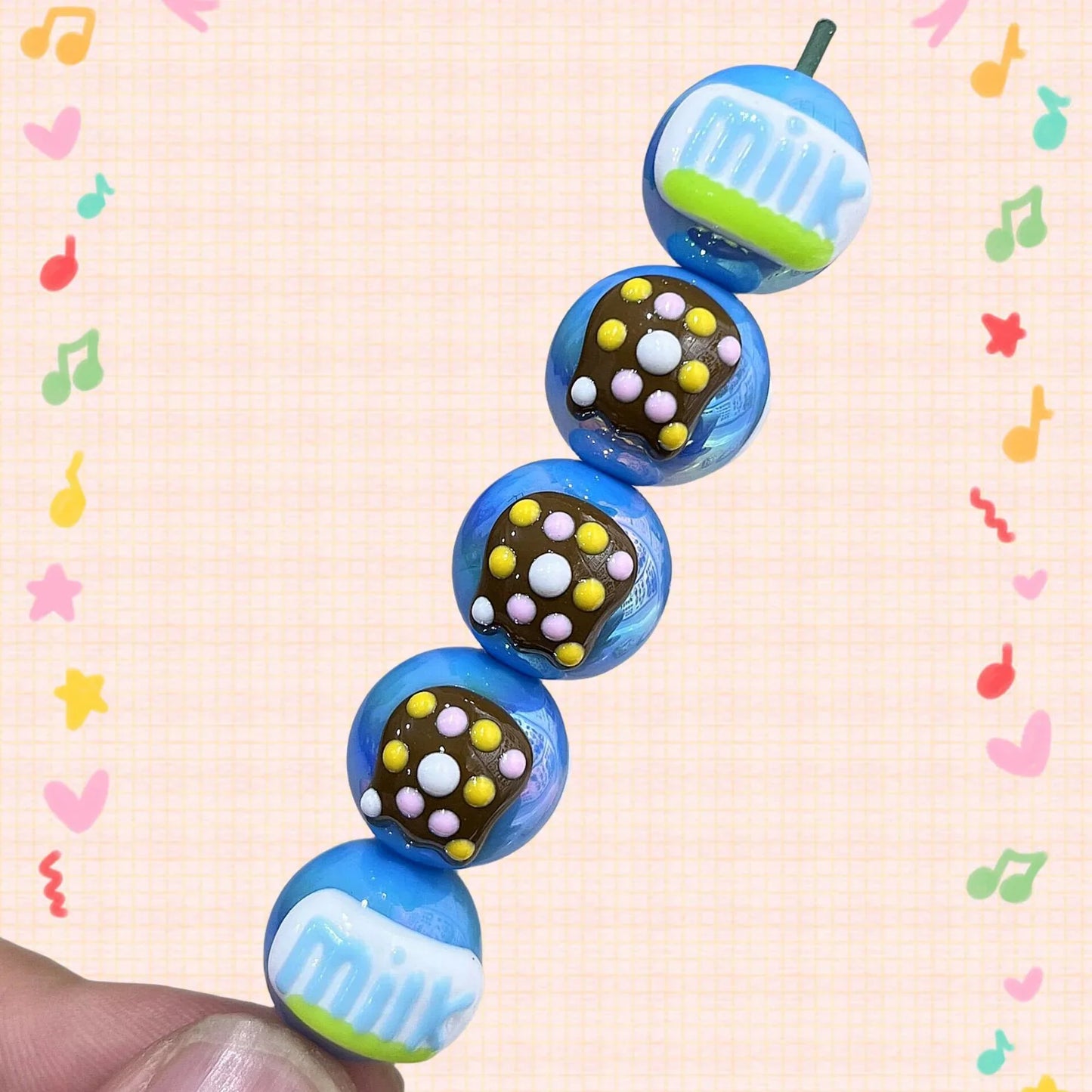 16mm Healing Line Hand Painted Beads Beaded Bracelet Material Loose Beads Beads DIY Accessories