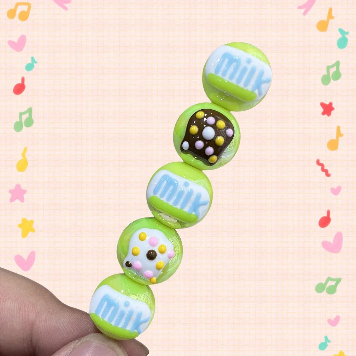 16mm Healing Line Hand Painted Beads Beaded Bracelet Material Loose Beads Beads DIY Accessories