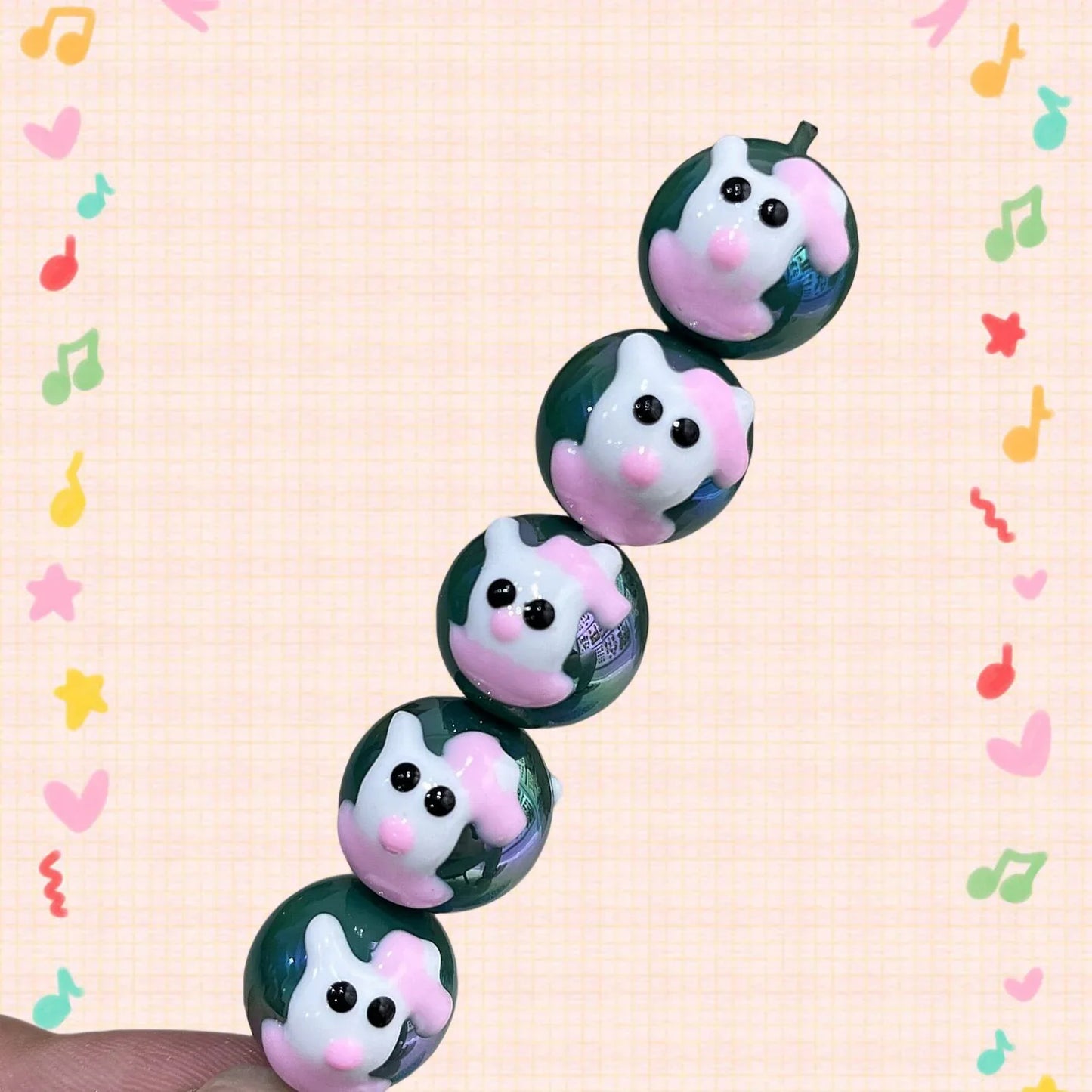 16mm Healing Line Hand Painted Beads Beaded Bracelet Material Loose Beads Beads DIY Accessories