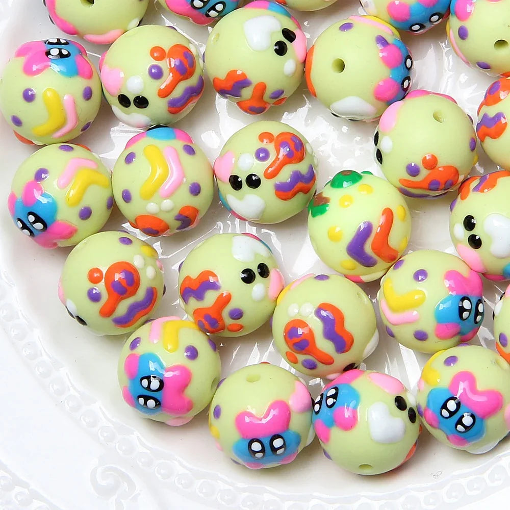 16MM Multi-faceted Cartoon Hand-painted Beads Star Kabi Beaded