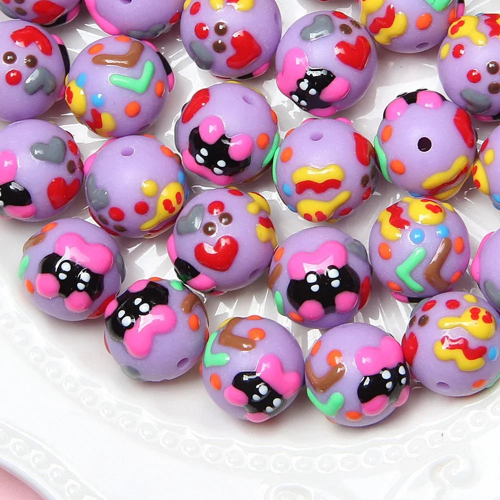 16MM Multi-faceted Cartoon Hand-painted Beads Star Kabi Beaded