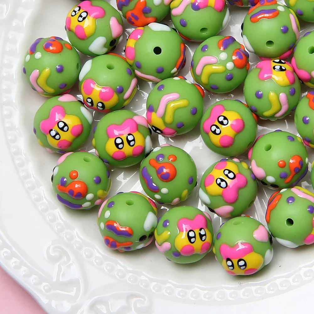 16MM Multi-faceted Cartoon Hand-painted Beads Star Kabi Beaded