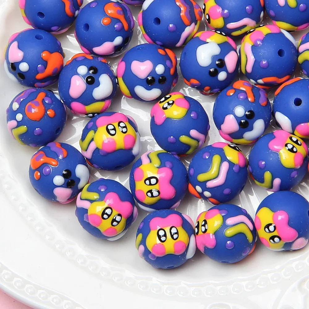 16MM Multi-faceted Cartoon Hand-painted Beads Star Kabi Beaded