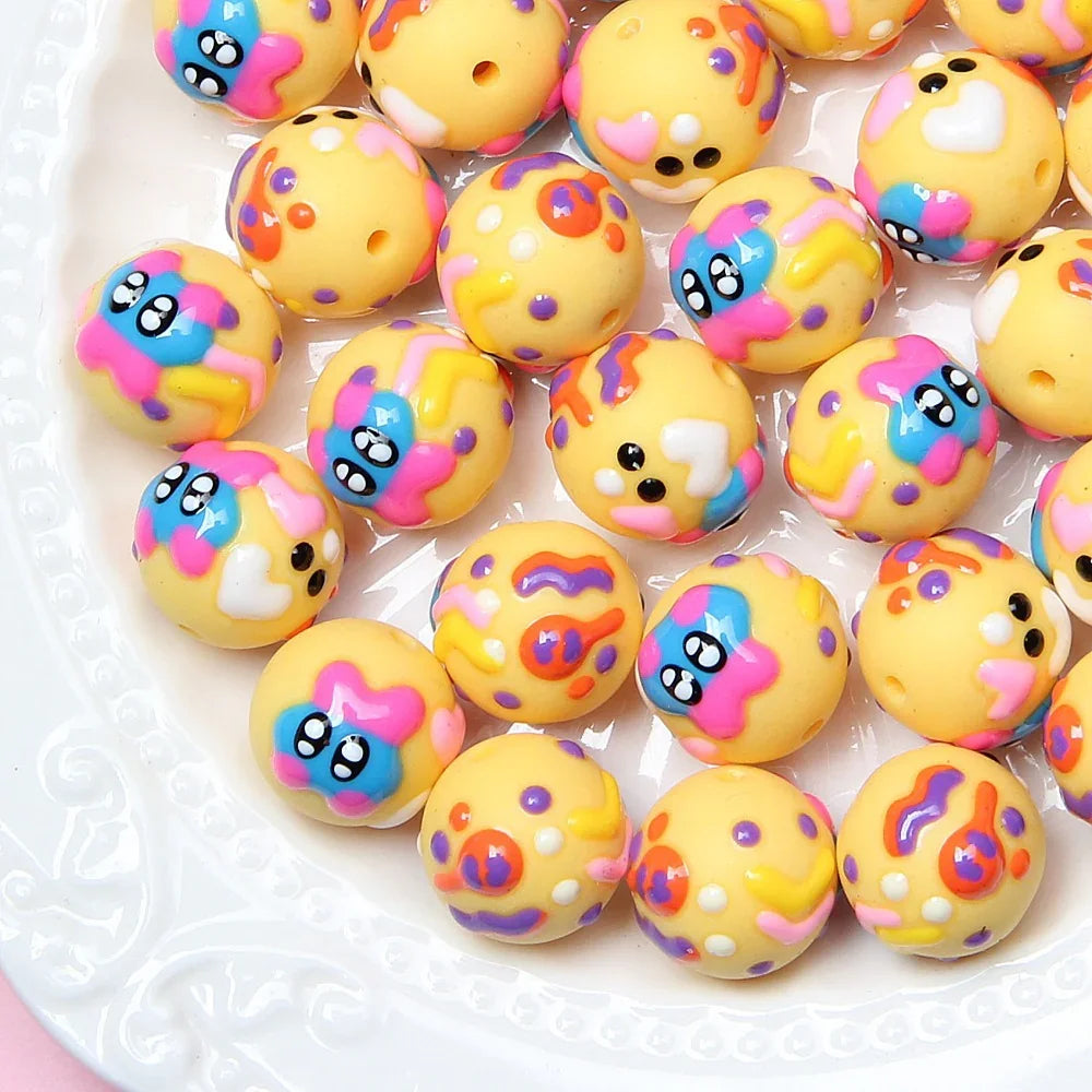 16MM Multi-faceted Cartoon Hand-painted Beads Star Kabi Beaded