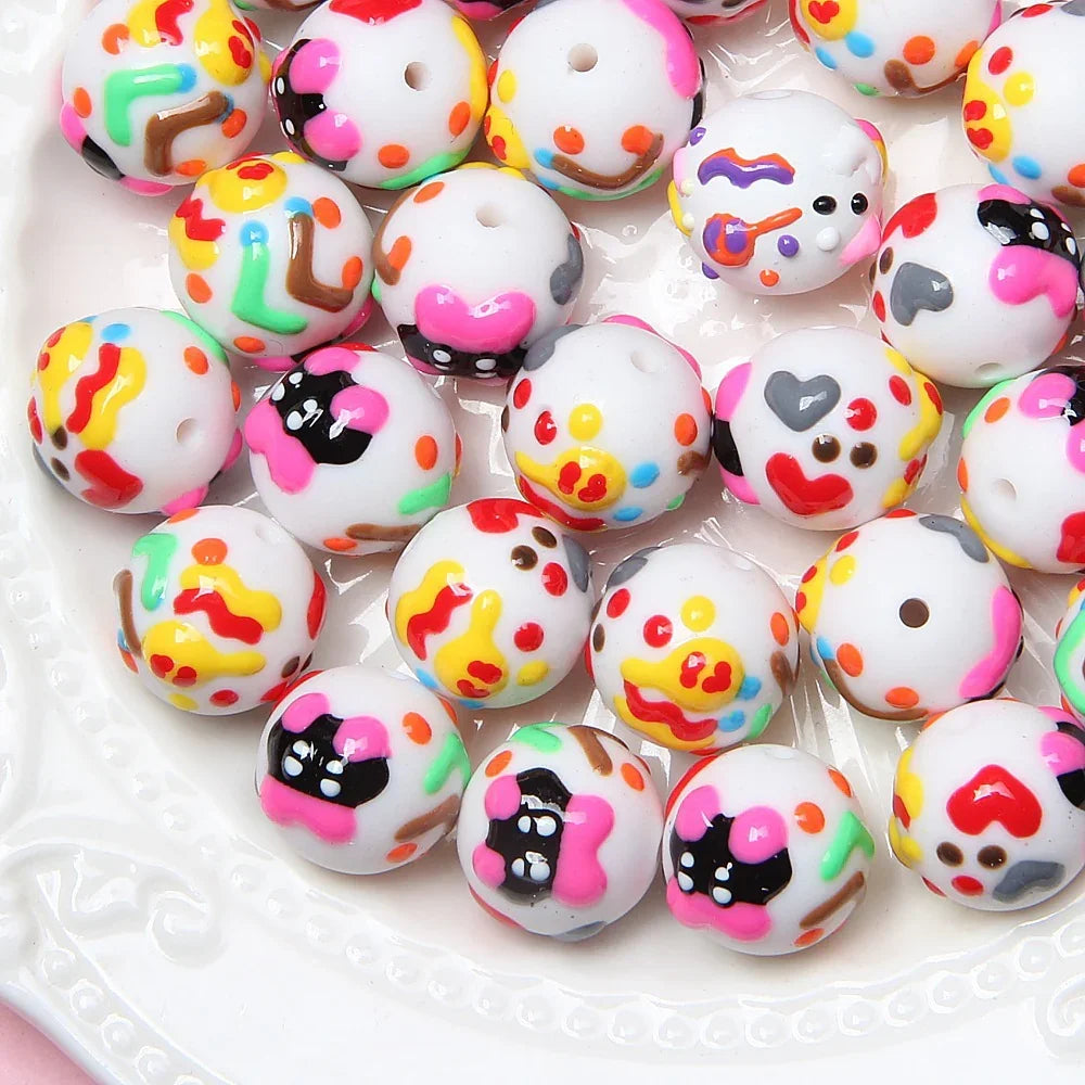 16MM Multi-faceted Cartoon Hand-painted Beads Star Kabi Beaded
