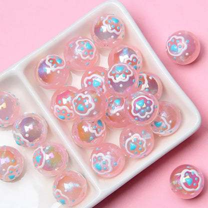 16MM Cartoon Acrylic Hand-painted Beads Beaded