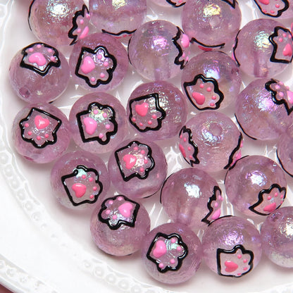 16MM Cartoon Acrylic Hand-painted Beads Beaded
