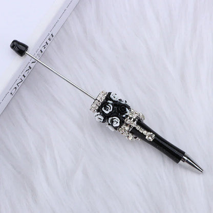 Flower Charm Bead Pen Handmade Rose Heavy-Duty Ballpoint Pen