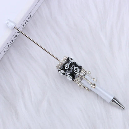 Flower Charm Bead Pen Handmade Rose Heavy-Duty Ballpoint Pen