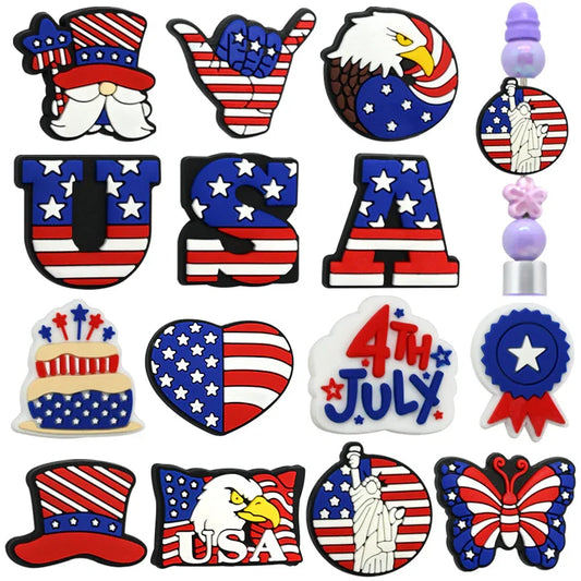 July 4th Independence Day PVC Focus Beads