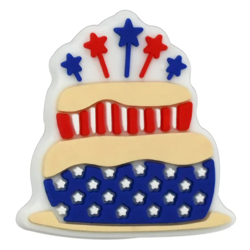 July 4th Independence Day Focus Beads | Silicone Focal Bead for DIY Keychain & Pen Wrap