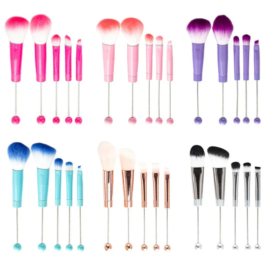5 DIY Metal Handle Beaded Makeup Brush Suit