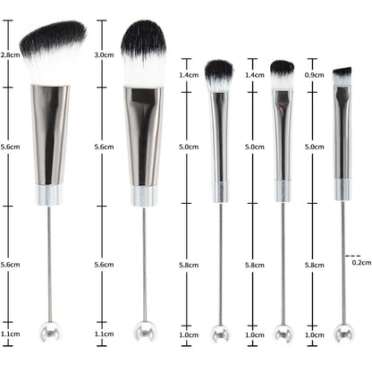 5 DIY Metal Handle Beaded Makeup Brush Suit