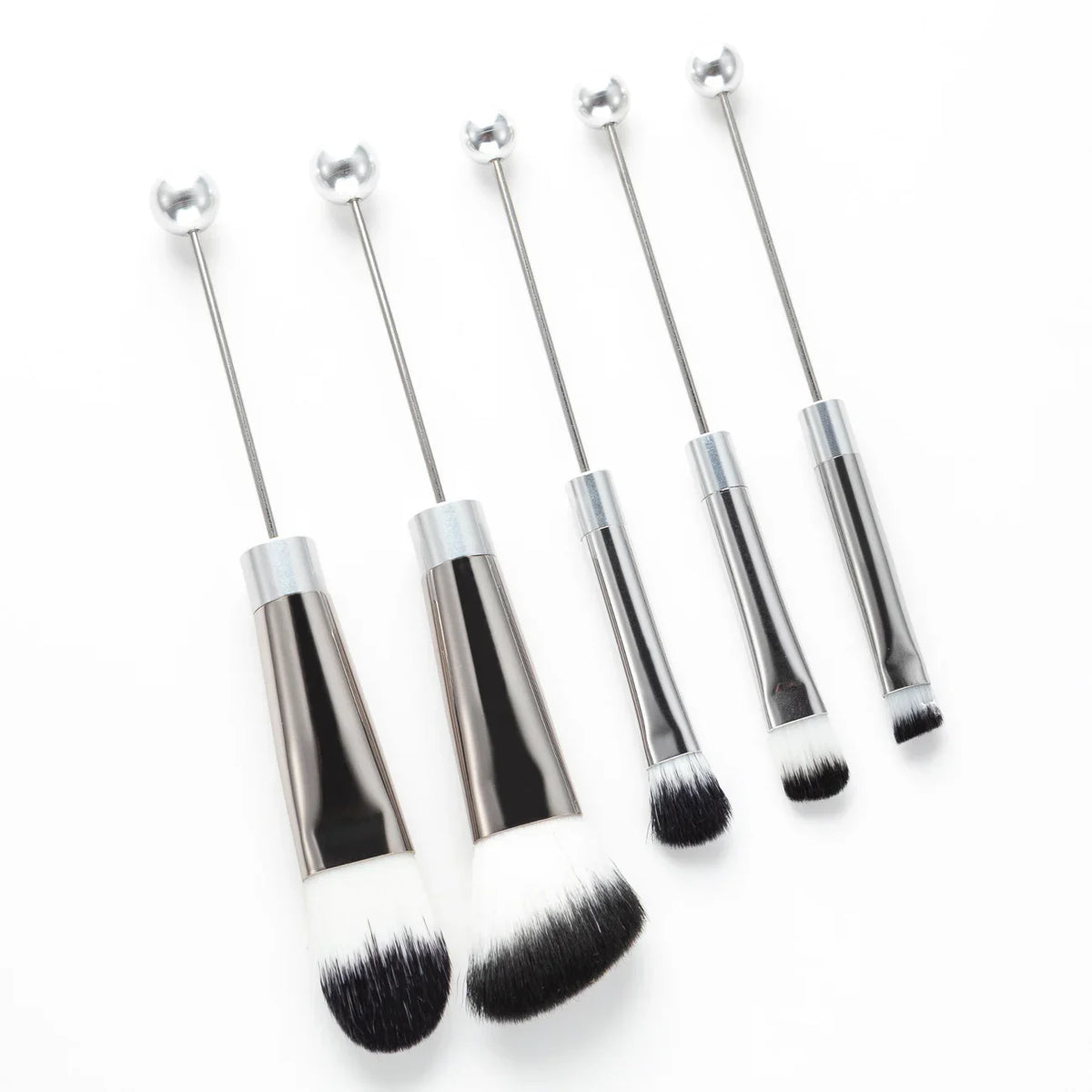 5 DIY Metal Handle Beaded Makeup Brush Suit | DIY Beadable Pen Craft Gift Idea
