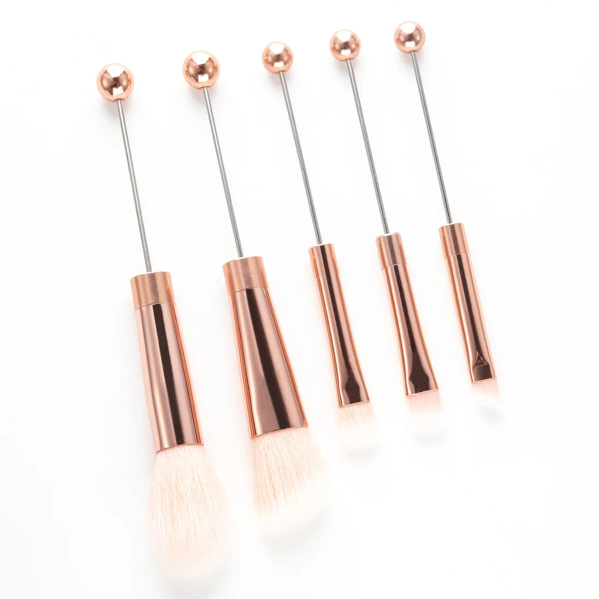 5 DIY Metal Handle Beaded Makeup Brush Suit | DIY Beadable Pen Craft Gift Idea