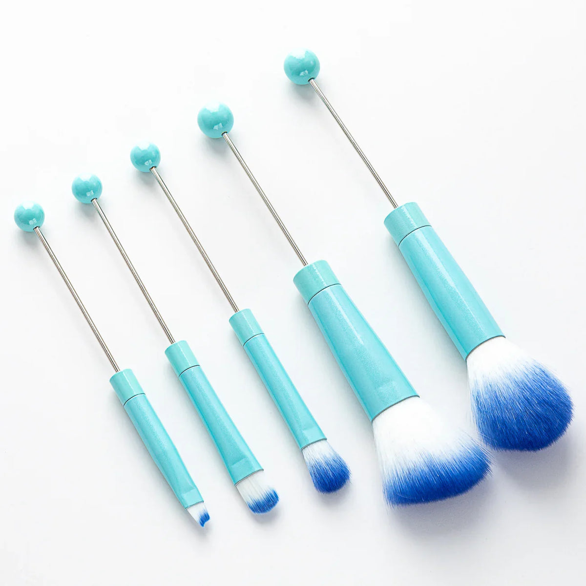 5 DIY Metal Handle Beaded Makeup Brush Suit | DIY Beadable Pen Craft Gift Idea